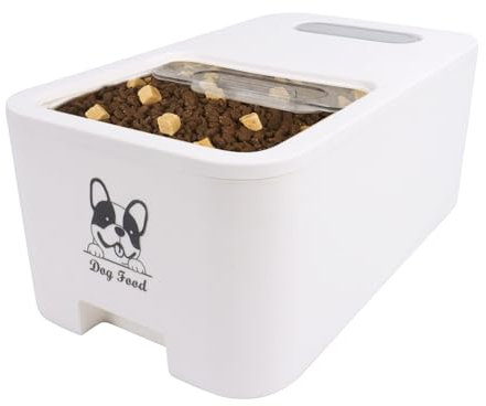 Ctomche Pet Food Storage Container,Larege Dog Food Container with Clear Sliding Lid and Measuring Cup,Dog Treat Contaier Biscuit Bucket Pet Food Dispenser for Dry Dog Food-BPA Free Plastic,7.5kg
