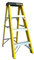 Fibreglass Step Ladder - 4 Tread Anti-Slip Folding Steps - Non-Conductive, Anti-Electric Shock - Lightweight, Heavy Duty, Portable Swingback - 150kg Capacity