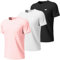 Wulibike Tee Shirt Sport Homme,Lot de 3 ou 5,Respirant Séchage Rapide et Léger,T-Shirt Running Gym Tops Homme 9-Noir-Blanc-Rose L