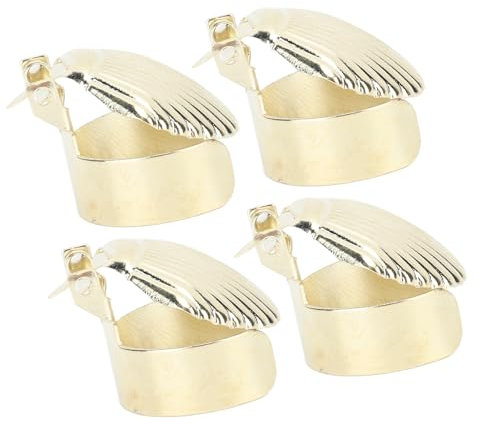 Jwthee 4PCS Extincteur de Bougie en Forme de Coquille, Anneaux d'Extincteur de Bougie Suédois Automatiques, Motif de Coquille en Métal, Minuterie d'Extinction de Bougie, Bouchon de (Or)