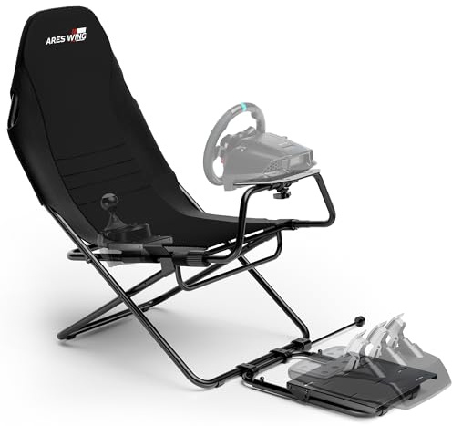 ARES WING Foldable Racing Simulator Cockpit, Racing Wheel Stand with Seat, Formula and GT Sim Driving Simulator Compatible with Fanatec, Thrustmaster, Logitech, Moza Games on PS5, PS4, Xbox and PC