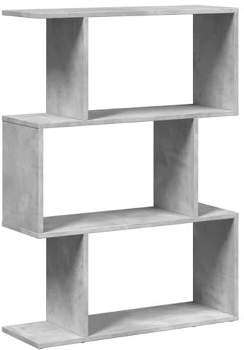 vidaXL Raumteiler-Bücherregal 3 Fächer Betongrau 70x24x97 cm