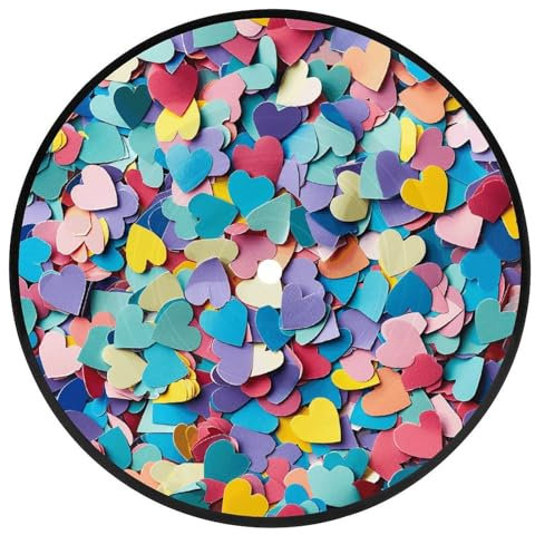 Untersetzer, Tischdekoration, Getränkeuntersetzer, rund, viele bunte Konfetti-bedruckte Untersetzer für Zuhause, Büro, Party, Tischdekoration