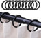 JAONLD 100 Pezzi Anelli per Tende Ganci Tenda,Diametro Interno 4 * 0.5 cm la Plastica Dura Resiste Alla Ruggine,Scivola e si Tira Senza Intoppi,Anelli Tende Gancio O-Ring per Porte Finestre(Nero)