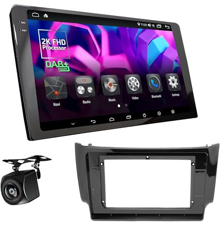 UGAR Kompatibel mit NISSAN Sylphy, Sentra 2012+; Pulsar (NB17) 2013+; Tiida (C13R) 2015 10 Zoll Android 13 DSP 8GB+128GB Autoradio 2K Full HD DAB+ Touchscreen GPS-Navigation