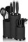 Zhufas Soporte Cuchillos Cocina 3 en 1 sin Cuchillo, Organizador de Bloques de Cuchillos Adecuado para Todos los Cuchillos de Cocina, Bloque de Cuchillos Negro