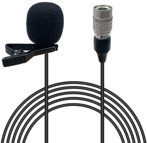 MICMXMO Lavalier Lapel Micrófono Compatible con Compatible con Audio-Technica Sistema Inalámbrico, Omnidireccional Condensador Micrófono Corvata (Toma Hirose 4Pin)