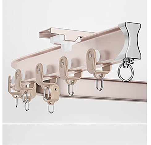 Rail de rideau incurvé monté au plafond et raccords 3 m pour baie vitrée / douche / intimité - Barre de séparation de pièce - Or rose