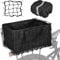 Aomiun Foldable Bike Baskets 60L Bike Cargo Basket Folding Rear Metal Basket with Removable Liner Bag Rain Cover Net Bag Quick Release for Carrying Grocery Pets (Black)