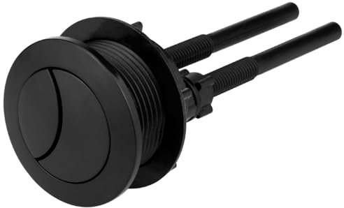 Repuesto de botón de descarga de inodoro negro, botón superior de descarga de inodoro de doble presión, para reparación de tanque de agua de inodoros de baño (M)