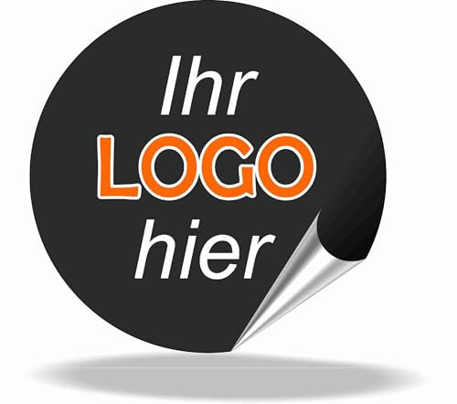 Aufkleber selbst gestalten - Personalisierte Aufkleber Etiketten ideal für Unternehmen Logos, Bilder, Foto Wunschtext - wasserfest, wetterfest - 10 bis 100 Stück - Werbung Firma (Rund)