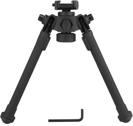 PBTMCD 7,5-10,6 Zoll Verstellbares Leichtes Taktisches Tragbares Zweibein for Die Jagd Im Freien, Mit Halterungsadapter(Bk - Rail Mounts)