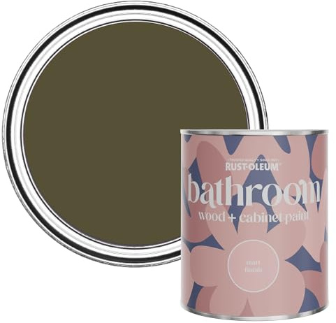 Rust-Oleum Mould, Mildew & Stain Resistant Bathroom Wood and Cabinet Paint in Matt Finish - Greencroft 750ml