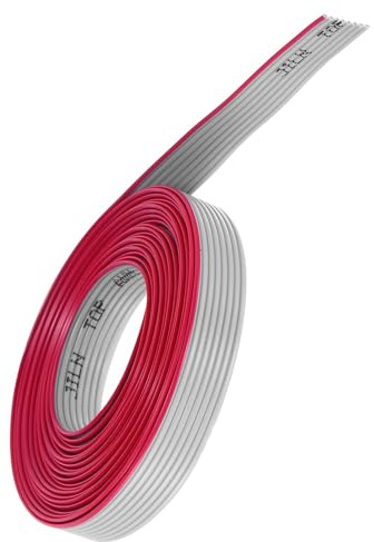Unifizz 28AWG 8 Pin IDC Flat Ribbon Cable, 1.27mm Pitch 3m Length Jumper Wire for PC, LED Display, DIY Electronics