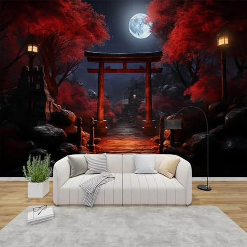 MMYAOKEN Papier Peint Panoramique Porte Torii 250x175 cm - Décoration Murale Style Asiatique Japonais - Tapisserie Murales Papier Peint Intissé pour Chambre Salon - Poster Tableaux Photo Muraux