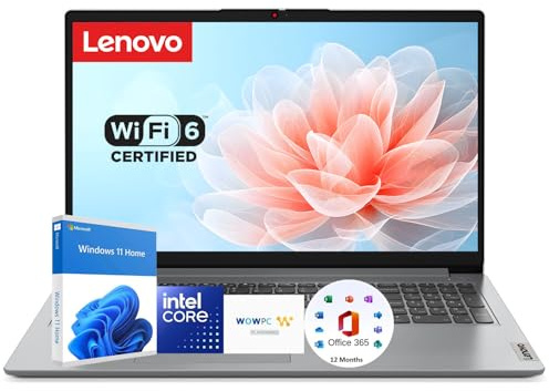 Lenovo Ideapad 15.6 Laptop with Microsoft 365 | Intel Dual-Core CPU | 1.1TB Storage (1TB OneDrive + 128GB SSD) | 4GB RAM | Wi-Fi 6 | 10HR Battery | Windows 11