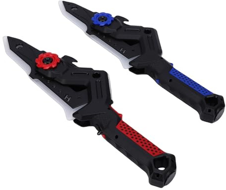 Giocattolo Spada a Forma di Ascia con Spruzzo di Luce Colorata a LED, Spada a Doppia Forma con Effetti Sonori per Bambini, Materiale Plastico