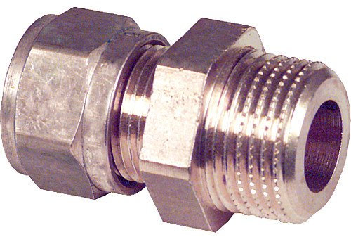 Klemmringverschraubung aus Messing, AG, 12 mm x DN 15 (1/2)