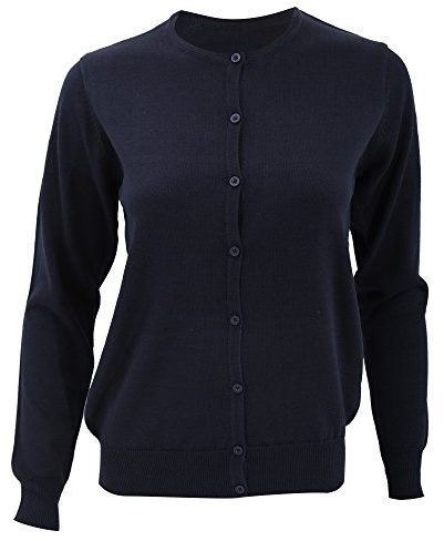 Kustom Kit Women's Kk355 Regular Fit Plain Crew Neck Long Sleeve Cardigan, Blue (Navy Blue), 18
