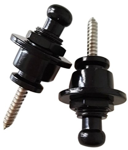 Gitarre Strap Locks ROSENICE Security Lock für E-Bass und E-Gitarre 2 Stück - Größe S (Schwarz)