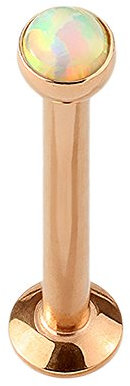 Piercingfaktor Universal Piercing Stab Stecker für Madonna Lippenpiercing Lippe Ohr Tragus Helix Stud Cartilage Opal Kopf 8mm Rosegold