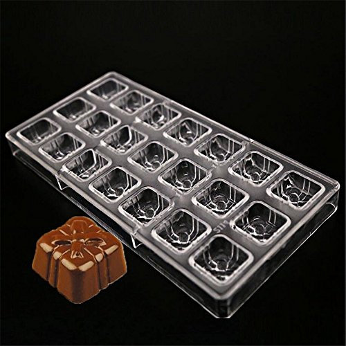 ECOSWAY Mini moule à cupcakes 3D transparent en polycarbonate pour chocolat, gâteaux, pizzas, pain, mousse, gelée, aliments préparés, pudding, fruits, etc.