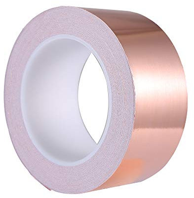 Zalava 50mm X 25M Kupferband Kupferfolienband EMI Kapton Tape Abschirmband Kupferfolie Kupferband Selbstklebend Klebeband Schneckenband Schneckenschutz (50mmX25M)
