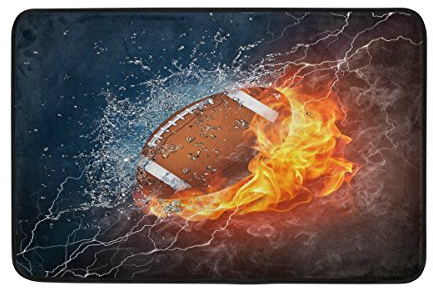 Use7 Fußmatte American Football in Fire und Water für den Innen- und Außenbereich, 60 x 40 cm