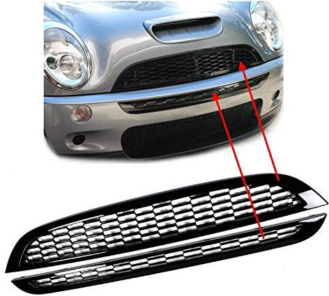 1023190 Kühlergrill für Cooper S One R50 R52 R53 Sportgrill SCHWARZ HOCHGLANZ