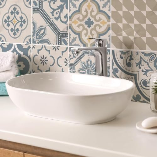 RE-COVERTILES - Adesivi per Piastrelle Bagno e Cucina 12 Pz 15x15 cm - PS00086 Decorazione murale in PVC impermeabile mattonelle mosaico stile cementine Azulejos