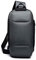 FANDARE Neu Herren Schultertasche Brusttasche mit Passwortschloss, USB, Reflektierende Streifen Umhängetasche Rucksack Sporttasche für Abenteuer,Reisen und Joggen Wasserdichtes Polyester Grau