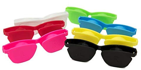 SPORTS WORLD VISION 12PC Sunglasses Design Contact Lens Case | Flip Top Flat Optishade Colored Contact Lens Holder | Cute Travel-Friendly Contact Lens Solution Case Box with Multiple Colors