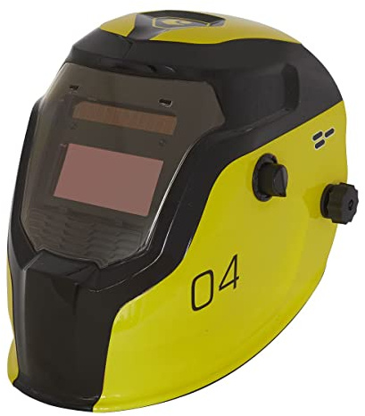 Sealey Auto Darkening Solar Powered True Colour Welding Helmet - Shade 9-13 - Yellow - PWH4