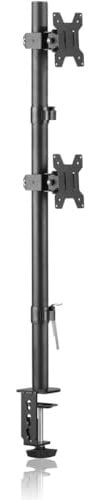 Bracwiser Il supporto per doppio monitor verticale si adatta a schermi per PC con monitor LCD LED da 10 a 32 pollici, montaggio a morsetto, supporto da tavolo completamente regolabile. MD7802