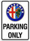 Alfa Romeo Parkplatzschild 28 x 40 cm, Kunststoff, retro, Wandmontage