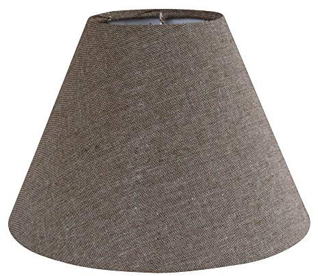Lampenschirm OXFORD braun mit Leinenstruktur Tischlampe Landhausstil