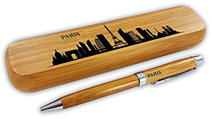 die stadtmeister Kugelschreiber-Set Bambus Skyline Paris