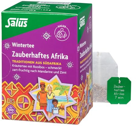 Salus Wintertee - Zauberhaftes Afrika - 1x 15 Filterbeutel (30 g) - Kräutertee mit Rooibos - zart-fruchtig nach Mandarine und Zimt - Traditionen aus Südafrika - bio