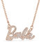 Barbie Crystal Script Logo Necklace (Rose Gold)