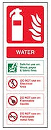 V Safety Fire Extinguisher - Water ID - 75 X 200mm