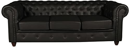 Le Quai des affaires CANAPÉ Chesterfield 3 Places/Noir