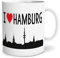 OWLBOOK® I love Hamburg Tasse mit Spruch Geschenke Geschenkideen als Erinnerung oder Mitbringsel von einer Reise für Männer und Frauen zum Geburtstag Keramik 300 ml