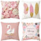 AKIS Home Kissenbezug 45x45cm 4er-Set süße frische Muster Kissenbezüge für Wohnzimmer Schlafzimmer Wohndeko Kissenhülle (Rosa Home Spring)…