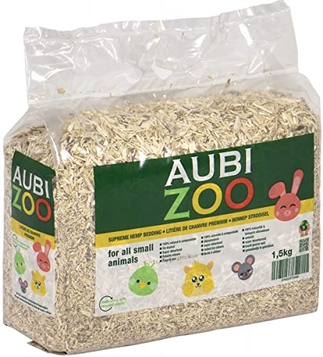 AubiZoo Lecho de Cáñamo Premium para Animales Pequeños 1,5kg Lecho de Cáñamo Lecho para Hámster Lecho para Conejillo de Indias Lecho para Conejo