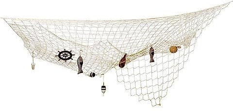 HFYMXNB Fischernetz Deko,Fischerei Dekorative,Mediterranen Stil,Für Partywände Hochzeitsdekoration zu Hause Fotodekoration,100 x 200cm