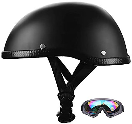 KEBEXXY Retro Motorradhelm Jethelme Halbhelm Halbschalenhelm mit ECE Herren Damen Brain Cap Vintage Motorrad Chopper Pilot Cruiser Baseball Cap(Color:B,Size:Size=55-60CM)