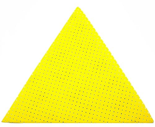 Lot de 50 feuilles abrasives auto-agrippantes multi-trous - Papier abrasif triangulaire jaune - 290 x 250 mm - Ponceuse de mur et de plafond - Pour ponceuse à sec Flex WSE 7, WST 700 VV Plus, MENZER
