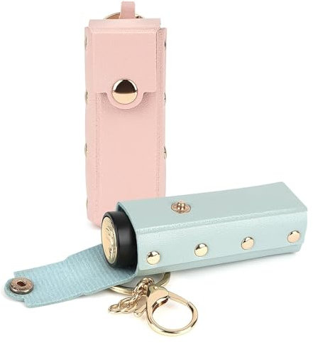 FIBOUND 2 Pezzi di Porta Rossetto con Portachiavi, Leggero Supporto per Rossetto da Agganciare, Pratico Astuccio per Rossetto da Agganciare, Supporto Portachiavi per Lucidalabbra