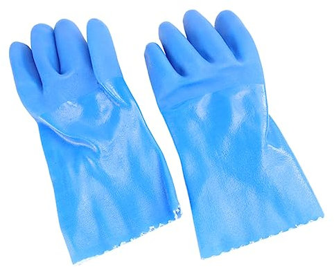 DOITOOL 2 Pares Guantes Para Fregar Guantes De Trabajo Antideslizantes Guantes De Goma Antideslizantes Guantes Antiácidos y Alcalinos Resistente Al Aceite
