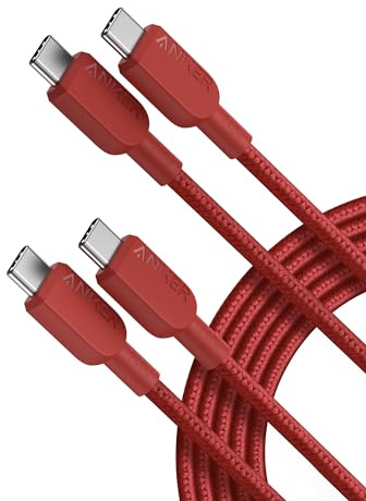 Anker USB C to USB C Cable (2Pack, 10FT/3m),240W Type-C Fast Charging Cord for iPhone 17/16 Series,MacBook Pro 2020,iPad Air 4 and More (Red)